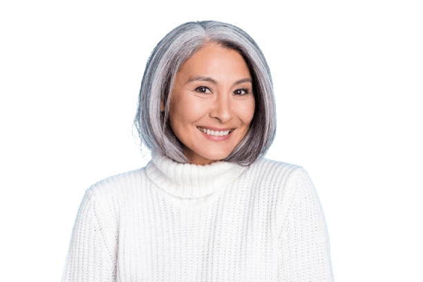 Patient with straight teeth from orthodontics