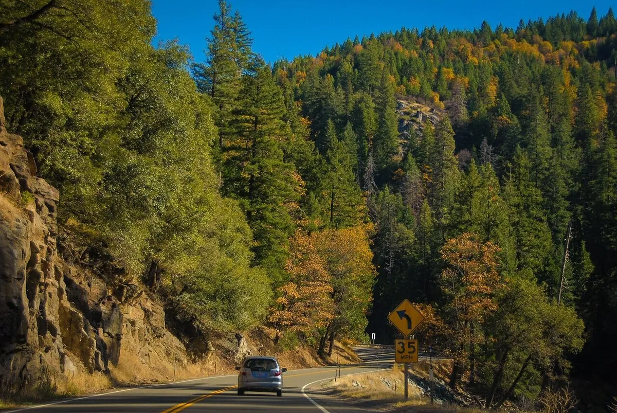 Sierra Nevada foothill road near Cameron Park, California